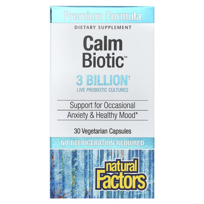 Natural Factors, Calm Biotic, 30 вегетарианских капсул