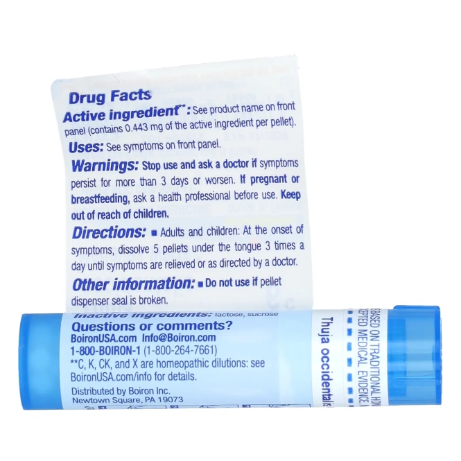 Boiron, Thuja Occidentalis 6C, от бородавок, 80 гранул