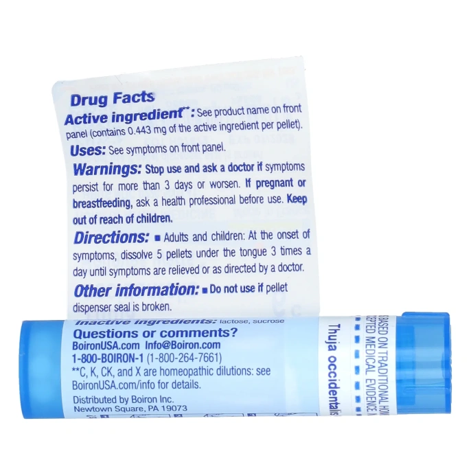 Boiron, Thuja Occidentalis 6C, от бородавок, 80 гранул