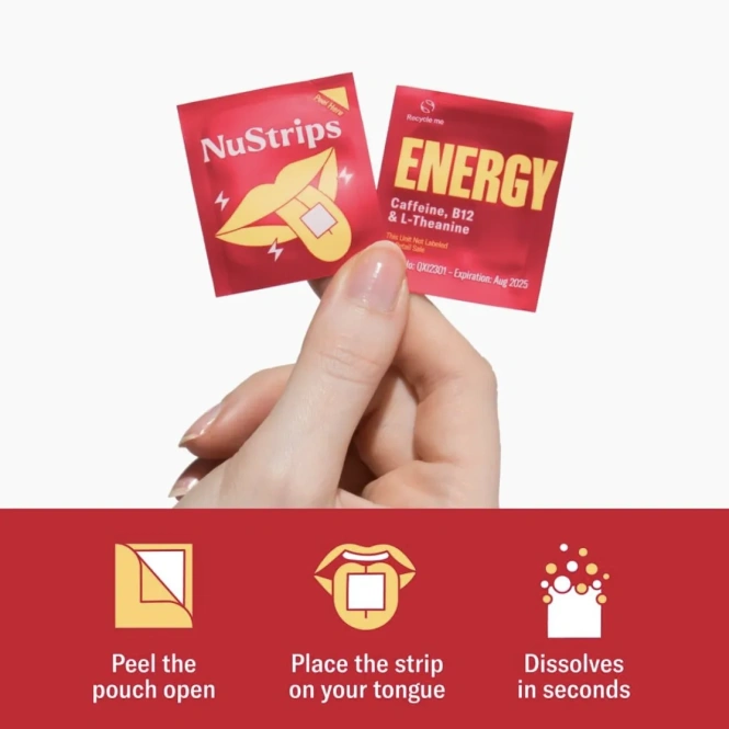 NuStrips, Energy In A Strip™, корица и ваниль, 30 полосок