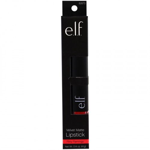 E.L.F. Cosmetics, Velvet Matte, Lipstick, Flirty Flamingo, 0.14 oz (41 g)