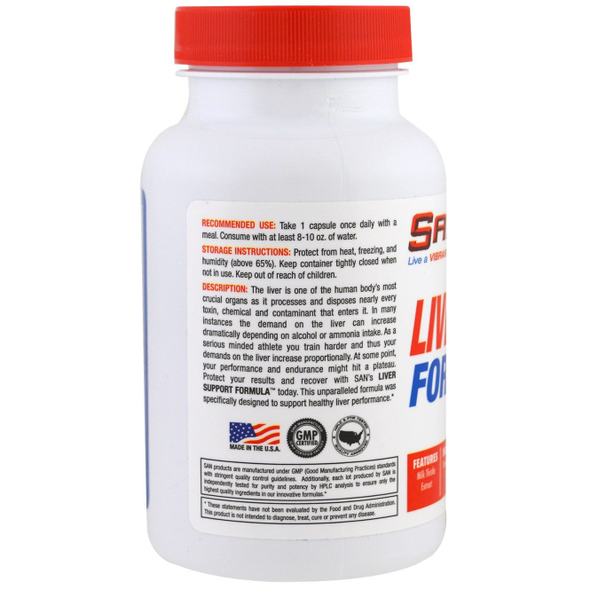SAN Nutrition, Формула для поддержки работы печени, 100 вегетарианских капсул