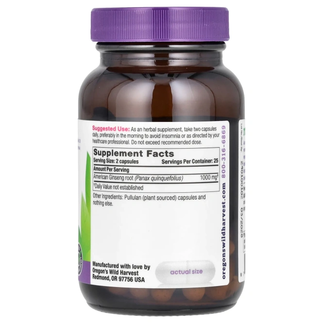 Oregon's Wild Harvest, Американский женьшень`` 50 веганских капсул
