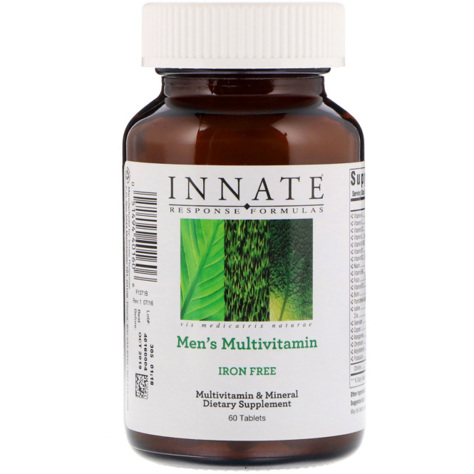 Innate Response Formulas, Мужской мультивитамин, без железа, 60 таблеток