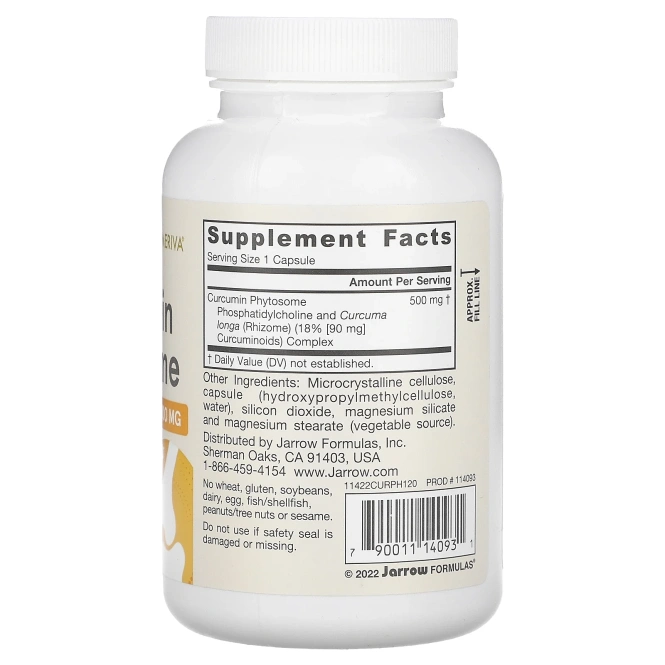 Jarrow Formulas, "Meriva", фитосомы куркумина, 500 мг, 120 капсул в растительной оболочке