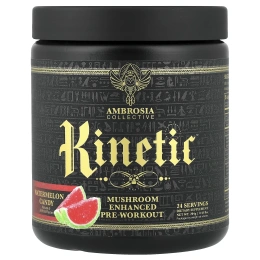 Ambrosia Collective, Kinetic™, предтренировочный комплекс с грибами, со вкусом арбузной конфеты, 204 г (0,45 фунта)