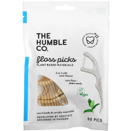 The Humble Co., 2-In-1 Floss Picks, Mint Flavor,  50 Picks