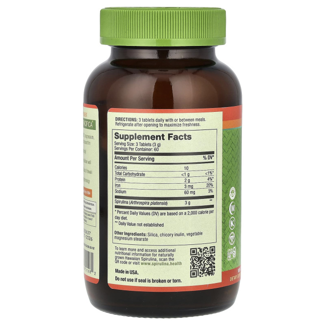 Nutrex Hawaii, Чистая гавайская спирулина, 3 000 мг, 180 таблеток