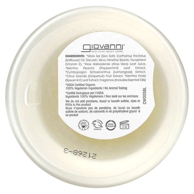 Giovanni, Солевой пилинг с эффектом охлаждающего мятного лимонада, 9 унций (260 г)