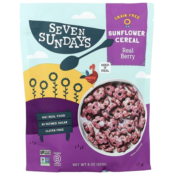 Seven Sundays, Подсолнечные хлопья, настоящие ягоды, 227 г (8 унций)