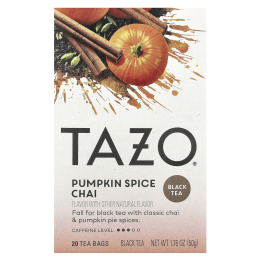 TAZO, Black Tea, чай с тыквенными специями, 20 чайных пакетиков, 50 г (1,76 унции)