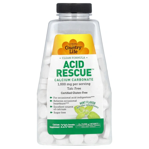 Country Life, Acid Rescue Мята 220 таблеток