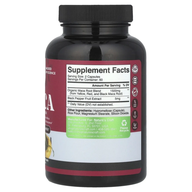 Nature's Craft, Women's Wellness, комплекс из корня маки, 120 капсул