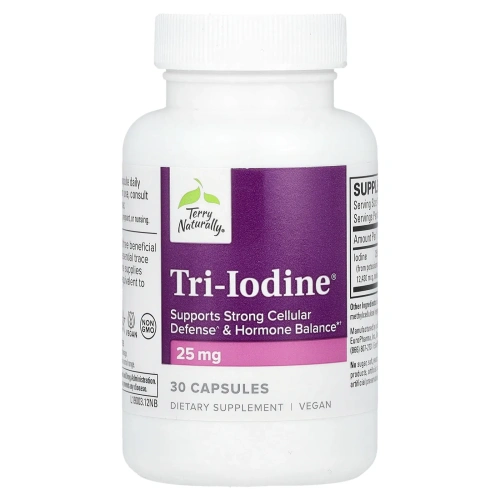 EuroPharma, Terry Naturally, Terry Naturally, Tri-Iodine, 25 мг, 30 капсул