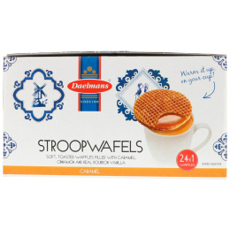 Daelmans, Стропвафли, карамель, 24 шт., 1,38 унции (39 г) каждая