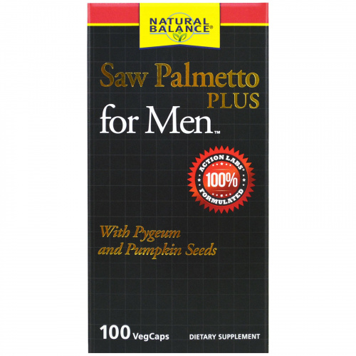 Natural Balance, Пальма сереноа плюс для мужчин, 100 капсул в растительной оболочке