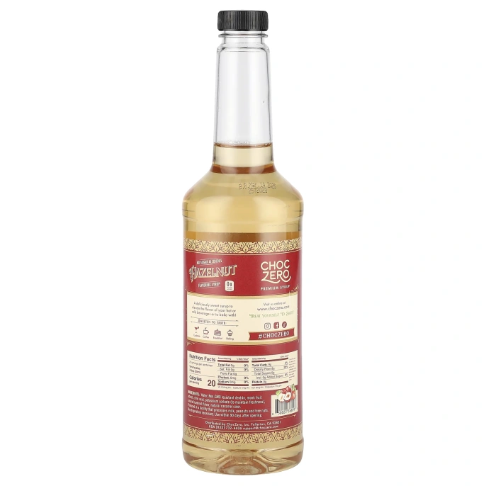 ChocZero, Премиальный сироп, фундук, без сахара, 750 мл (26,5 унции)