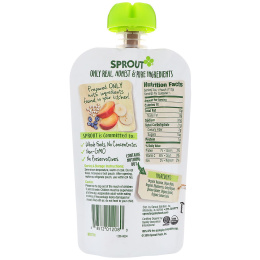 Sprout Organic, Детское питание, 2-я ступень, банан, слива, черника, киноа, 113 г
