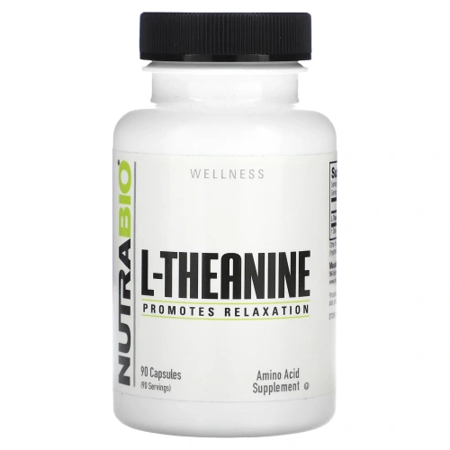 NutraBio, L-теанин, 200 мг, 90 капсул