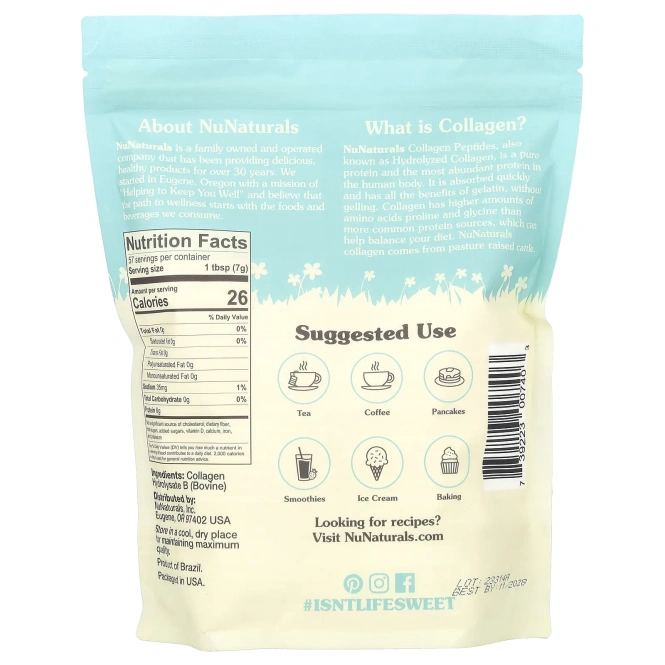 NuNaturals, Пептиды коллагена, 397 г