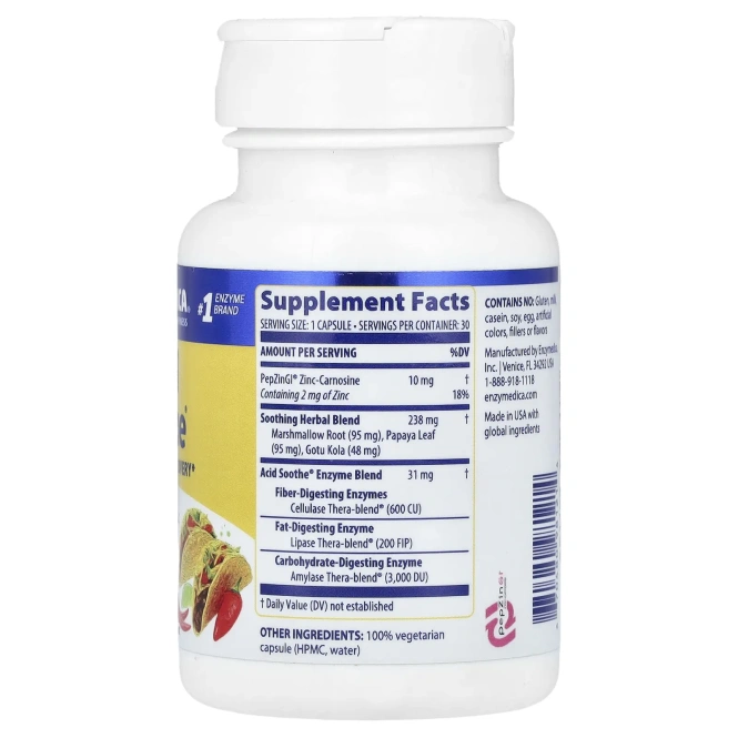 Enzymedica, Acid Soothe, 30 капсул