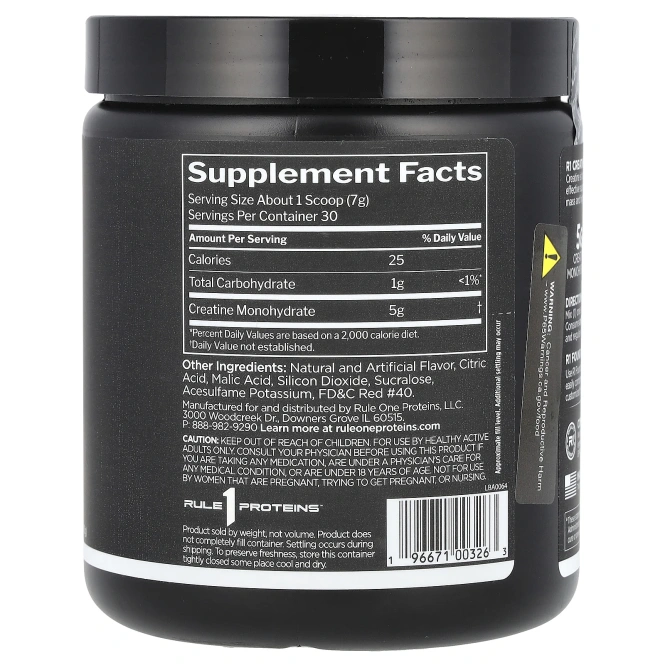 Rule One Proteins, креатин, фруктовый пунш, 210 г (7,41 унции)