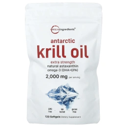 Micro Ingredients, масло антарктического криля, 120 капсул (1000 мг в 1 капсуле)