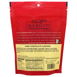 Bergin Fruit and Nut Company, Миндаль, Темный шоколад, 8 унц. (227 г)