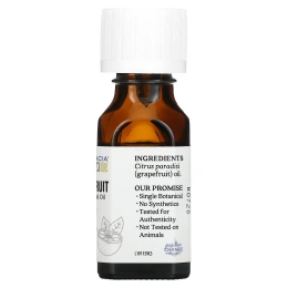 Aura Cacia, 100% чистое эфирное масло, грейпфрут, 0.5 жидких унций (15 мл)