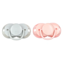 RaZbaby, Пустышка Keep-It-Kleen, для детей 0–36 мес, розовая и серая, 2 шт.