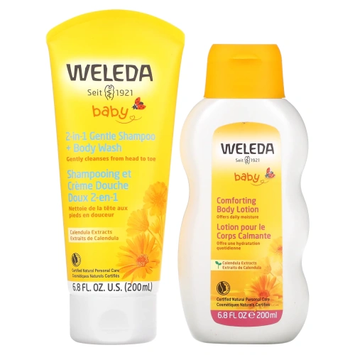 Weleda, набор средств по уходу для детей, календула, набор из 2 предметов