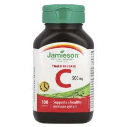 Jamieson Vitamins, Витамин C с замедленным высвобождением, 500 мг, 100 капсул