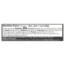 Patagonia Provisions, Лимонная скумбрия, 120 г (4,2 унции)