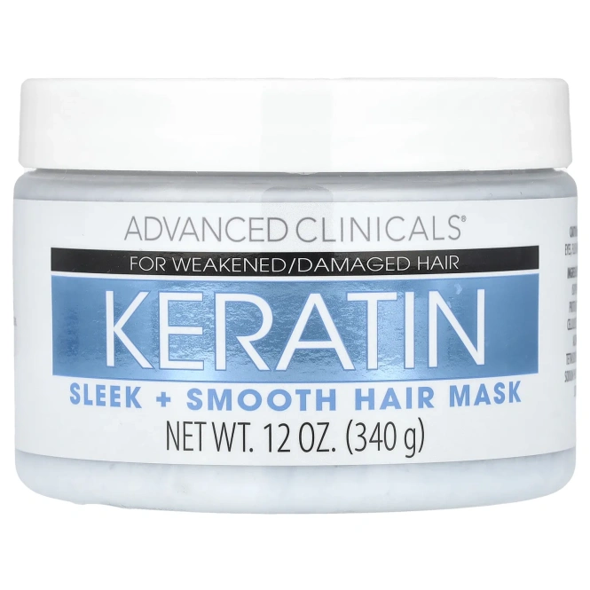 Advanced Clinicals, маска с кератином для гладкости волос, 340 г (12 унций)