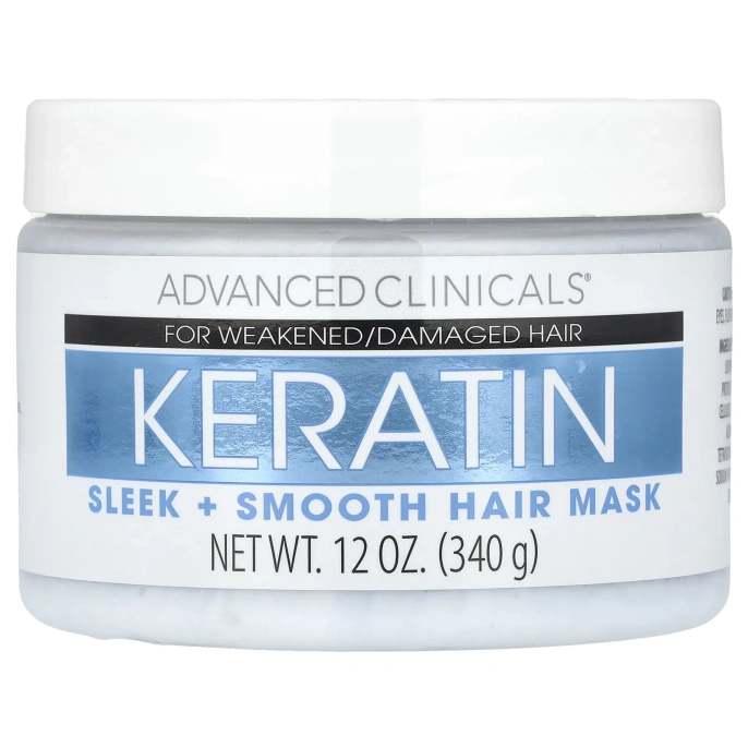 Advanced Clinicals, маска с кератином для гладкости волос, 340 г (12 унций)
