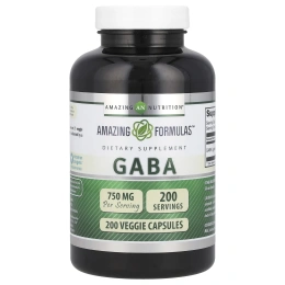 Amazing Nutrition, ГАМК, 750 мг, 200 растительных капсул