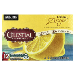 Celestial Seasonings, Herbal Tea, Lemon Zinger®, без кофеина, 12 капсул K-Cup, по 3,2 г (0,11 унции)