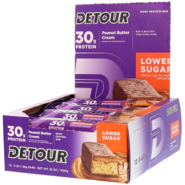 Detour, Батончики из сывороточного белка с арахисовым маслом и сливками, 12 батончиков по 3 унции (85 г) каждый
