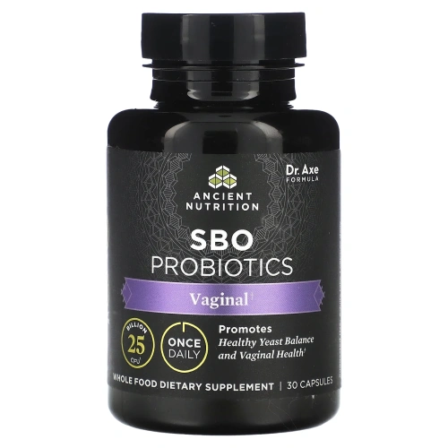 Ancient Nutrition, Пробиотики SBO, вагинальные, 25 млрд КОЕ, 30 капсул
