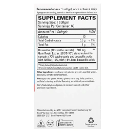 EuroPharma, Terry Naturally, BosMed 500, Экстра сила, Улучшенная босвелия, 500 мг, 60 мягких капсул