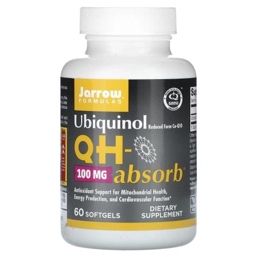 Jarrow Formulas, Убихинол QH-Absorb, 100 мг, 60 капсул