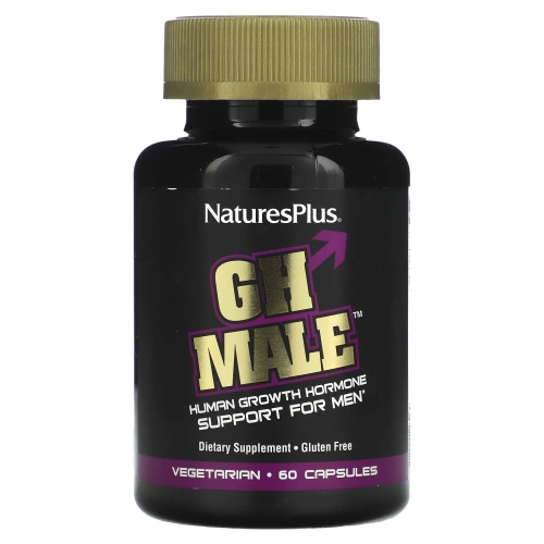 Nature's Plus, GH Male, гормон роста человека для мужчин, 60 капсул