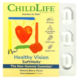ChildLife, Healthy Vision SoftMelts, натуральный ягодный вкус, 27 таблеток