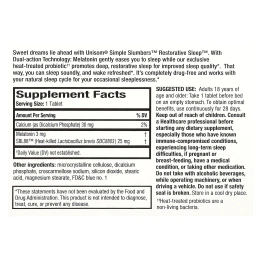 Unisom, Simple Slumbers, средство для восстановления сна, 30 таблеток двойного действия