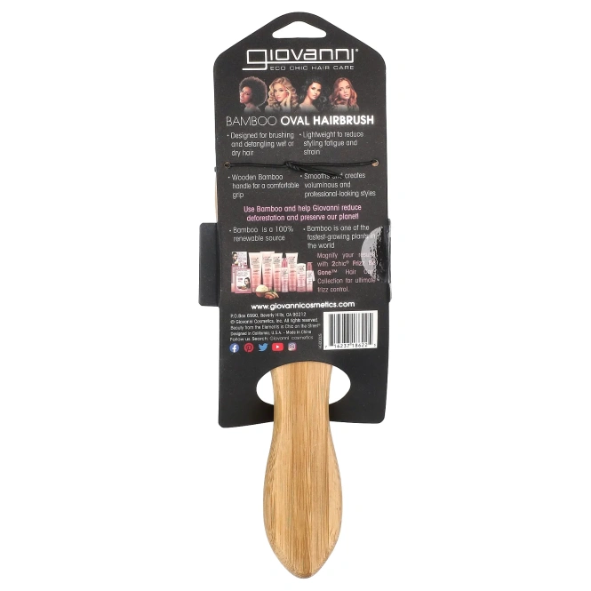 Giovanni, бамбуковая овальная щетка для волос, 1 щетка
