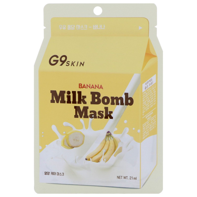 G9skin, Маска Banana Milk Bomb, 5 масок, 21 мл каждая