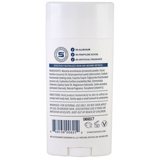 Schmidt's, Активированный уголь + магний, 3,25 унций (92 г)