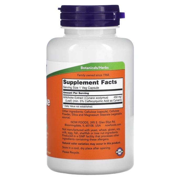 Now Foods, Экстракт артишока, 450 мг, 90 вегетарианских капсул