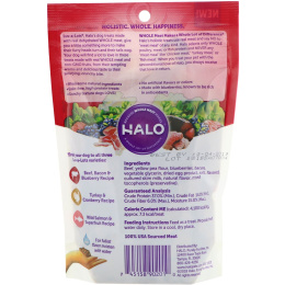 Halo, Luv-A-Lots, лакомства для собак, рецепт с говядиной, беконом и черникой, 5 унций (141,7 г)
