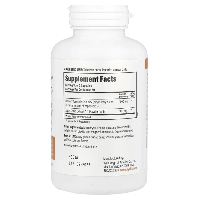Kyolic, Экстракт Выдержанного Чеснока и Куркумин, 100 Капсул